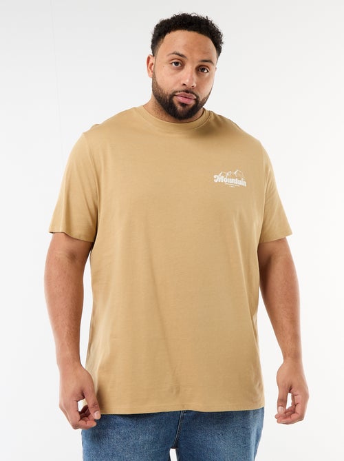 T-shirt estampado de manga curta e gola redonda - Kiabi