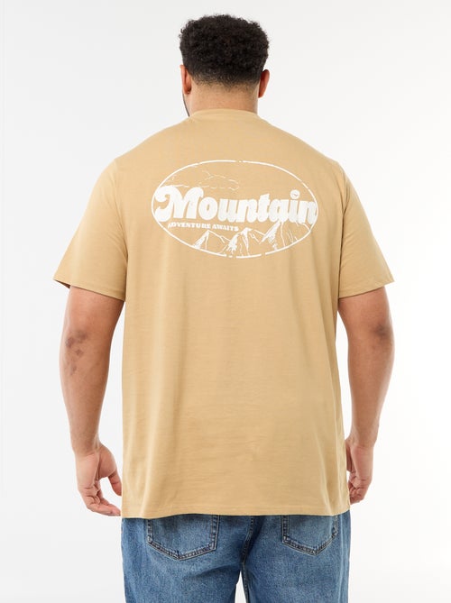 T-shirt estampado de manga curta e gola redonda - Kiabi