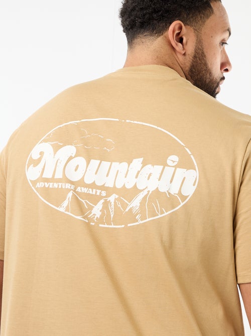 T-shirt estampado de manga curta e gola redonda - Kiabi