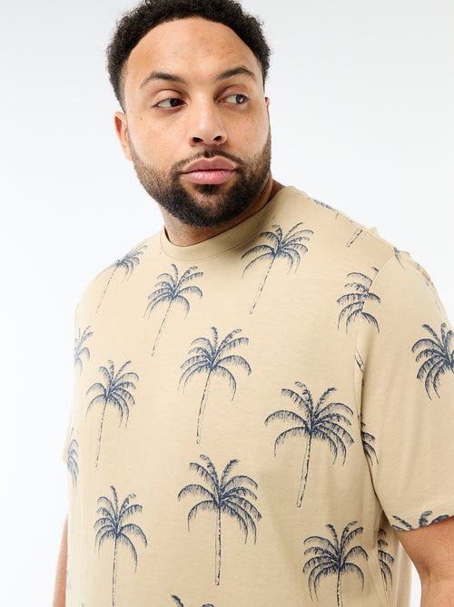 T-shirt estampado de manga curta e gola redonda - Kiabi