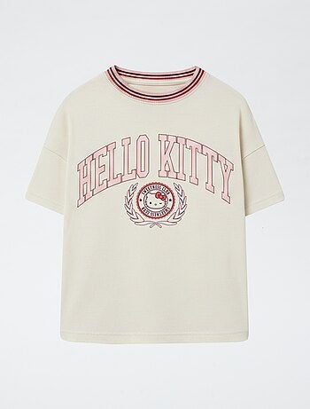 T-shirt estampado de manga curta e gola redonda