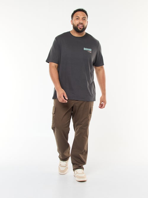 T-shirt estampado de manga curta e gola redonda - Kiabi