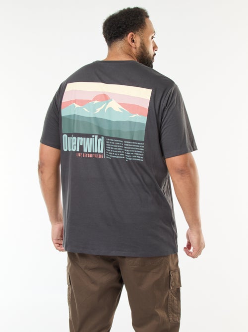 T-shirt estampado de manga curta e gola redonda - Kiabi