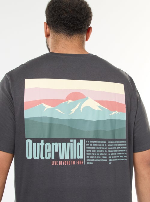 T-shirt estampado de manga curta e gola redonda - Kiabi