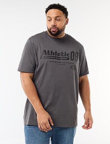 T-shirt estampado de manga curta e gola redonda