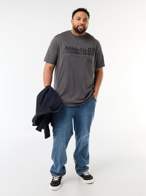 T-shirt estampado de manga curta e gola redonda - Kiabi