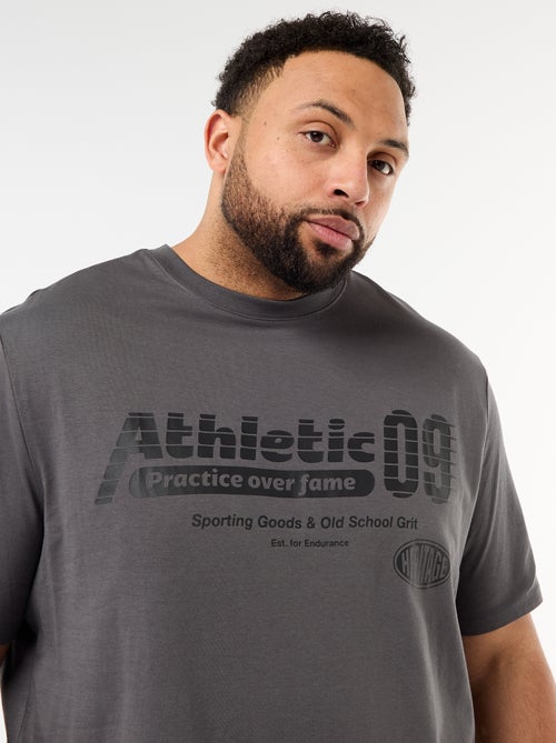 T-shirt estampado de manga curta e gola redonda - Kiabi