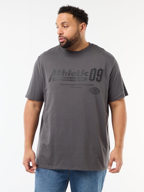 T-shirt estampado de manga curta e gola redonda - Kiabi