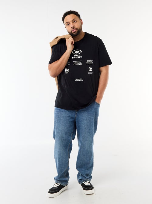 T-shirt estampado de manga curta e gola redonda - Kiabi