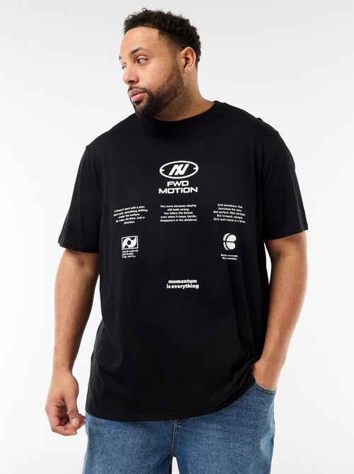 T-shirt estampado de manga curta e gola redonda - Kiabi