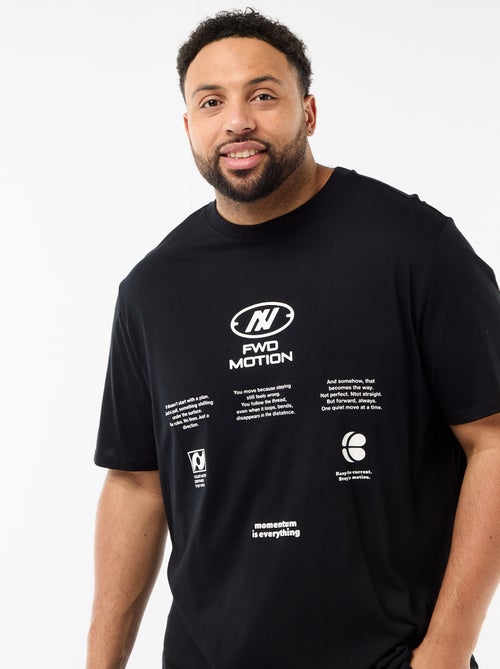 T-shirt estampado de manga curta e gola redonda - Kiabi