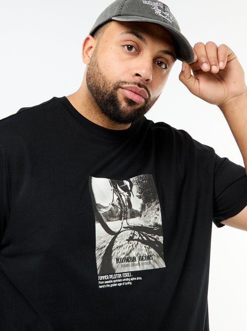 T-shirt estampado de manga curta e gola redonda - Kiabi