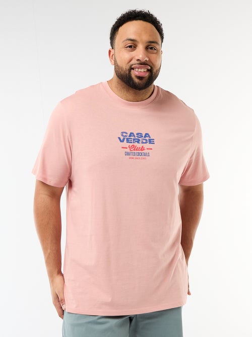 T-shirt estampado de manga curta e gola redonda - Kiabi