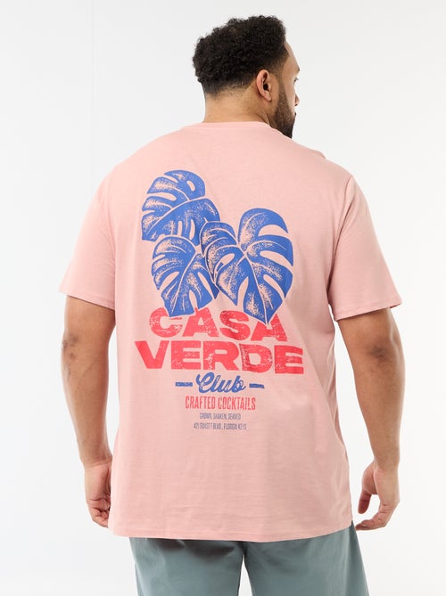 T-shirt estampado de manga curta e gola redonda - Kiabi
