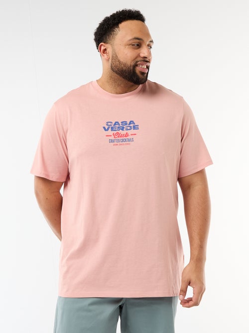T-shirt estampado de manga curta e gola redonda - Kiabi