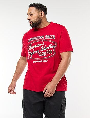 T-shirt estampado de manga curta e gola redonda