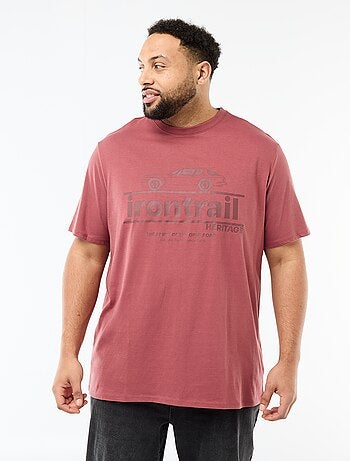 T-shirt estampado de manga curta e gola redonda