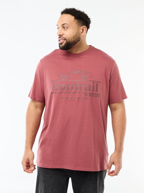 T-shirt estampado de manga curta e gola redonda - Kiabi