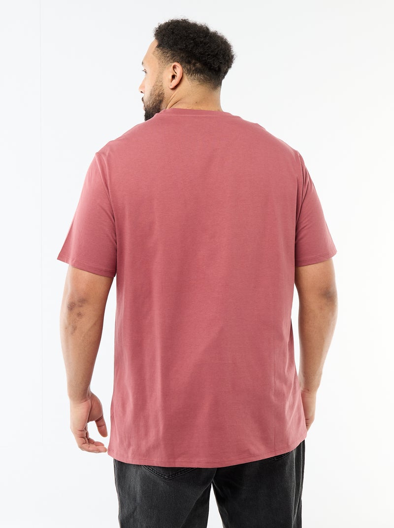 T-shirt estampado de manga curta e gola redonda Vermelho - Kiabi
