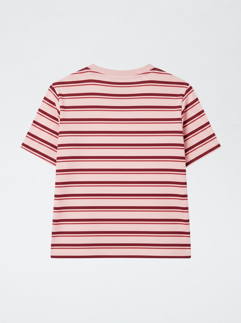 T-shirt estampado de manga curta e gola redonda Vermelho - Kiabi