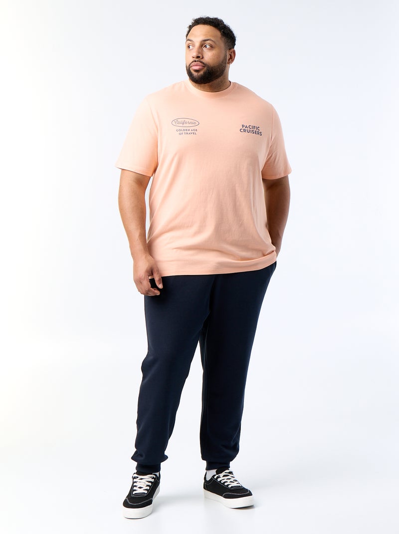 T-shirt estampado de manga curta Laranja - Kiabi