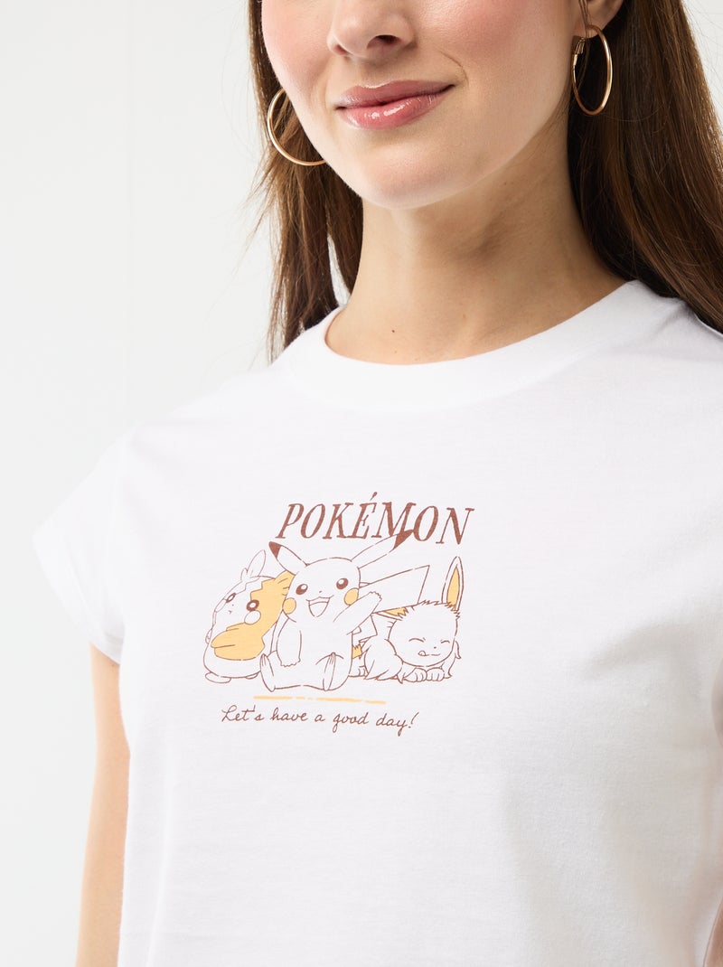 T-shirt estampado de manga curta 'Pokémon' Branco - Kiabi