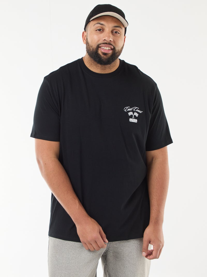 T-shirt estampado de manga curta Preto - Kiabi