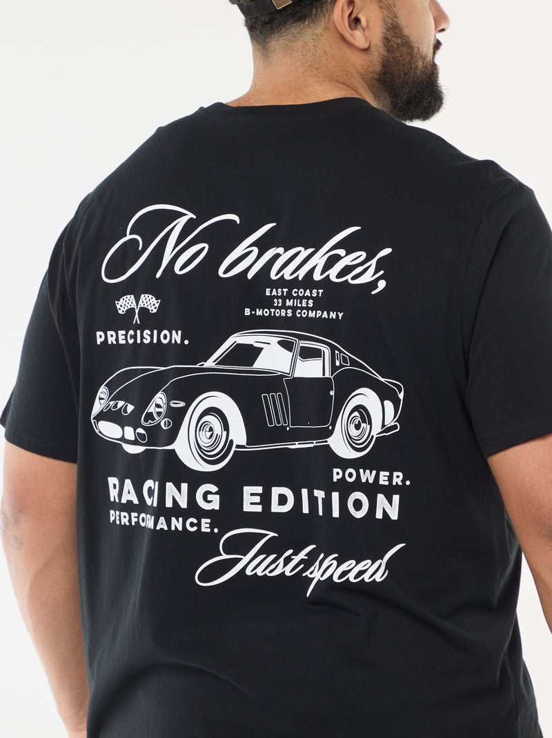 T-shirt estampado de manga curta Preto - Kiabi