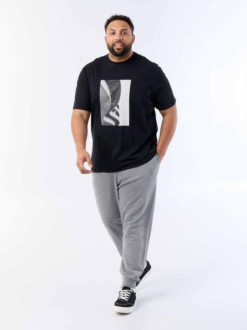 T-shirt estampado de manga curta Preto - Kiabi
