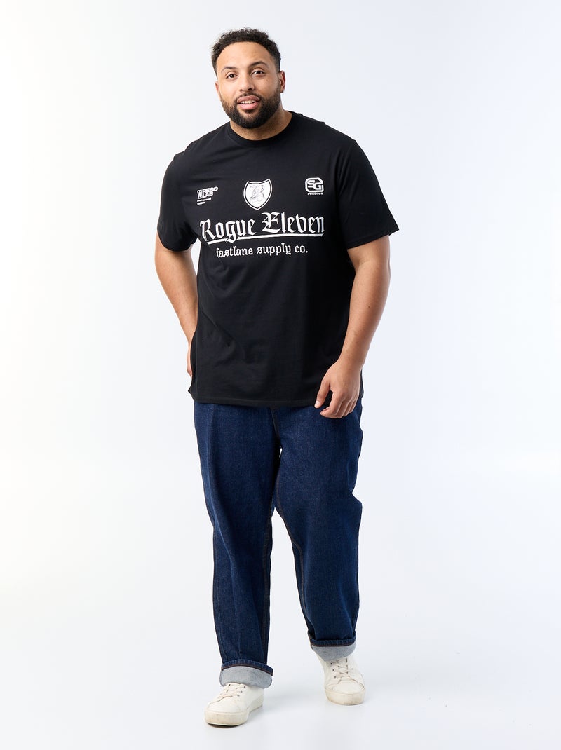 T-shirt estampado de manga curta Preto - Kiabi
