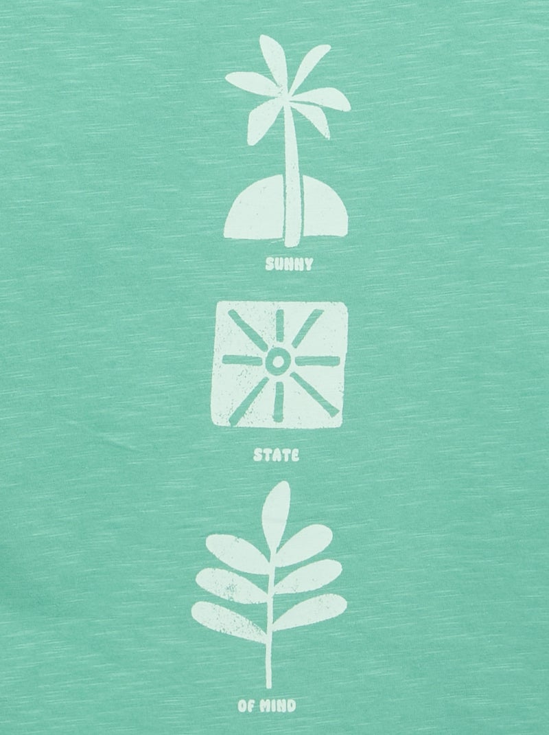 T-shirt estampado de manga curta Verde - Kiabi