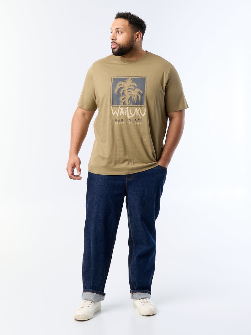 T-shirt estampado de manga curta Verde - Kiabi