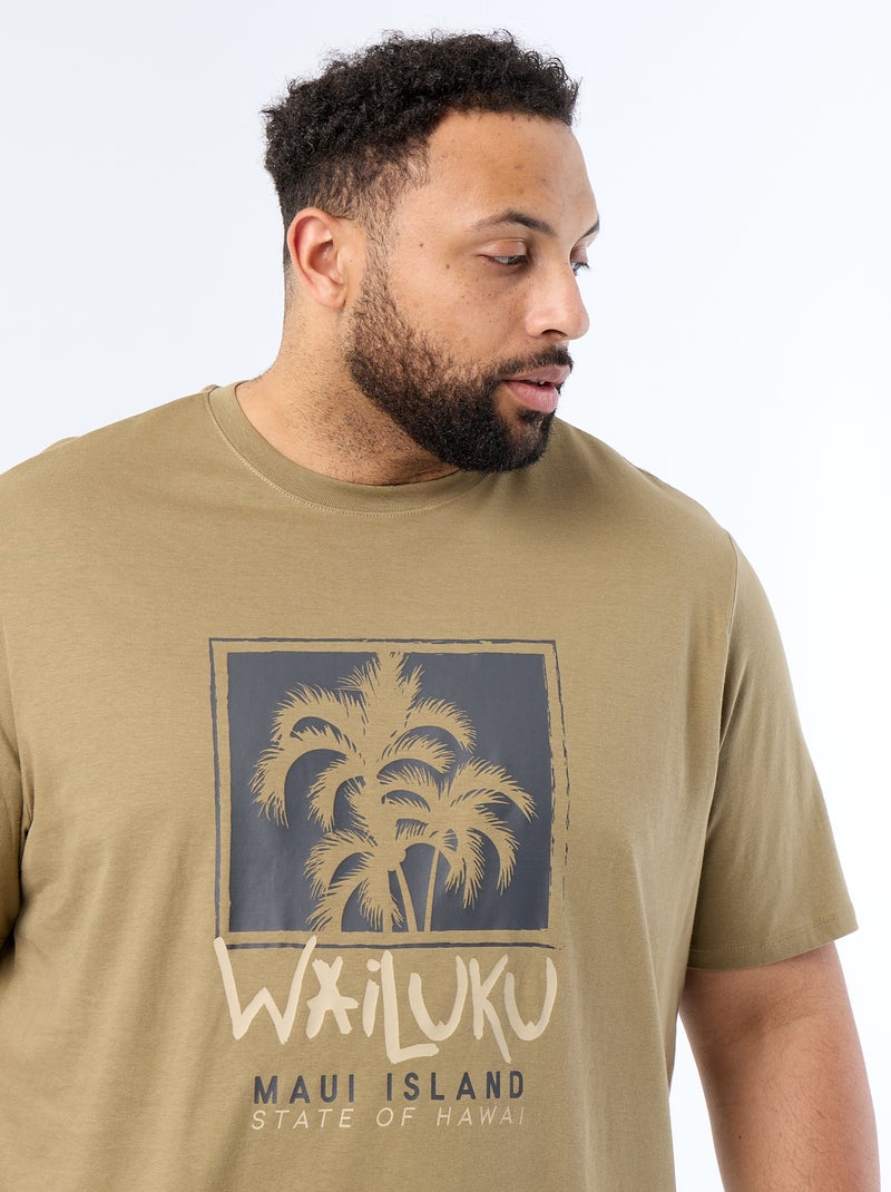 T-shirt estampado de manga curta Verde - Kiabi