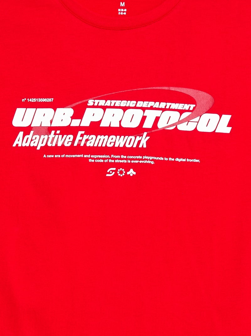 T-shirt estampado de manga curta Vermelho - Kiabi