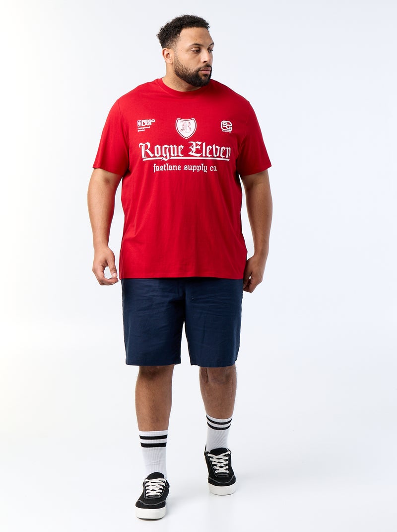 T-shirt estampado de manga curta Vermelho - Kiabi