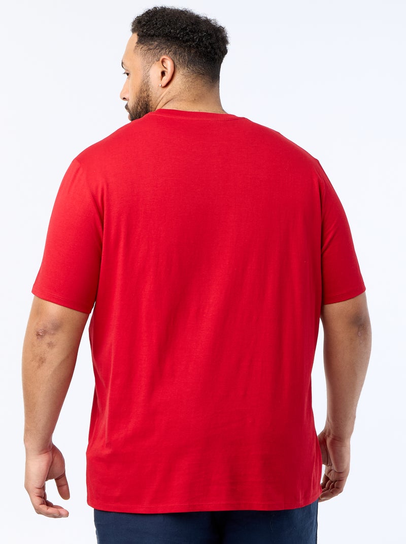 T-shirt estampado de manga curta Vermelho - Kiabi
