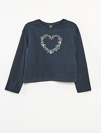 T-shirt estampado de mangas compridas