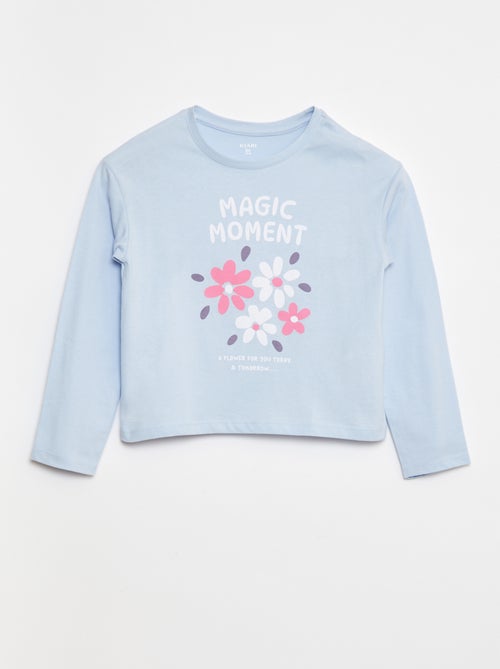 T-shirt estampado de mangas compridas - Kiabi