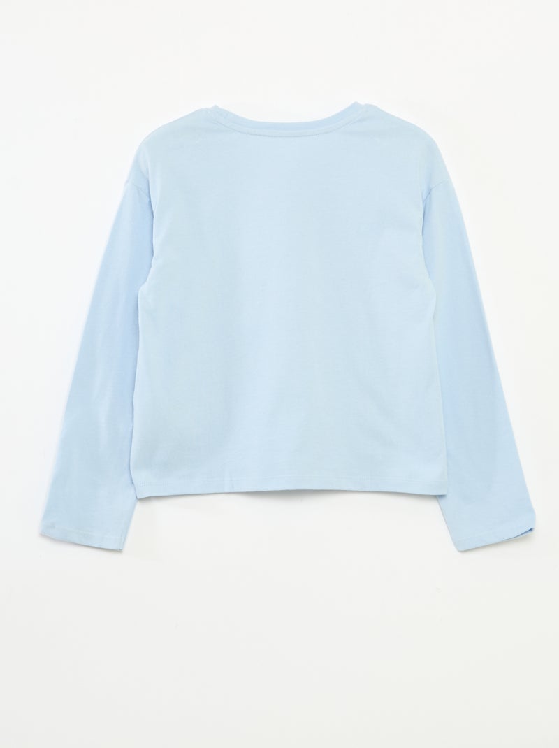 T-shirt estampado de mangas compridas Azul - Kiabi