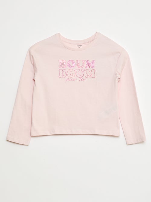 T-shirt estampado de mangas compridas - Kiabi