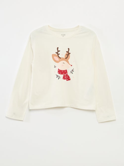 T-shirt estampado de mangas compridas - Kiabi