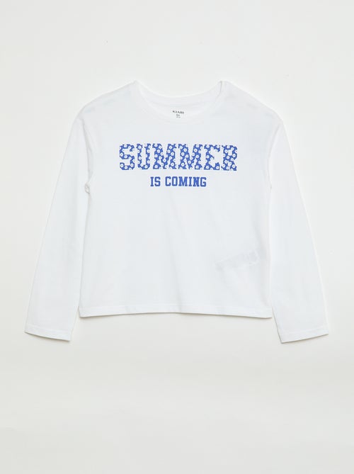 T-shirt estampado de mangas compridas - Kiabi