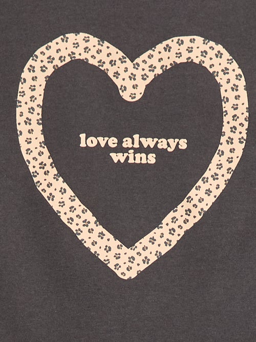 T-shirt estampado de mangas compridas - Kiabi