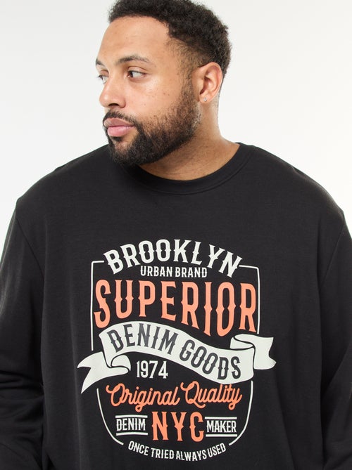 T-shirt estampado de mangas compridas - Kiabi