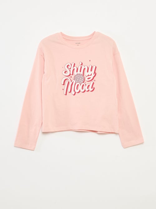 T-shirt estampado de mangas compridas - Kiabi