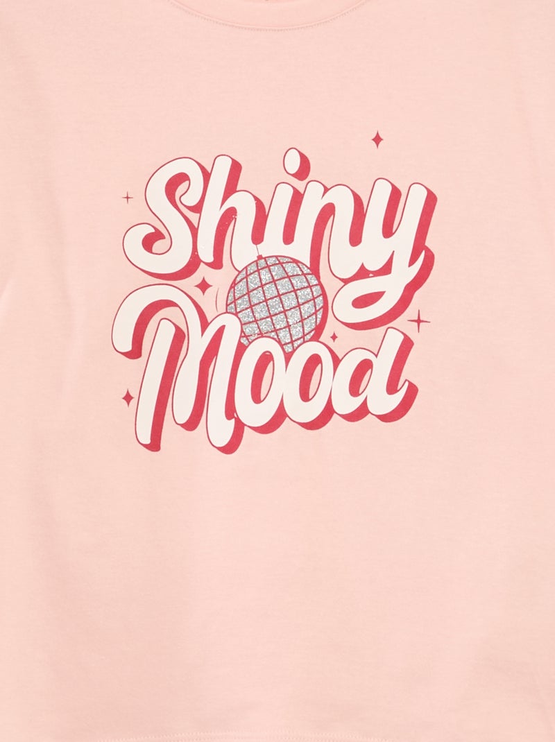 T-shirt estampado de mangas compridas Rosa - Kiabi