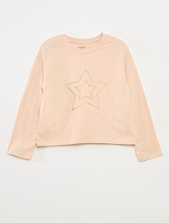 T-shirt de manga comprida estampada
