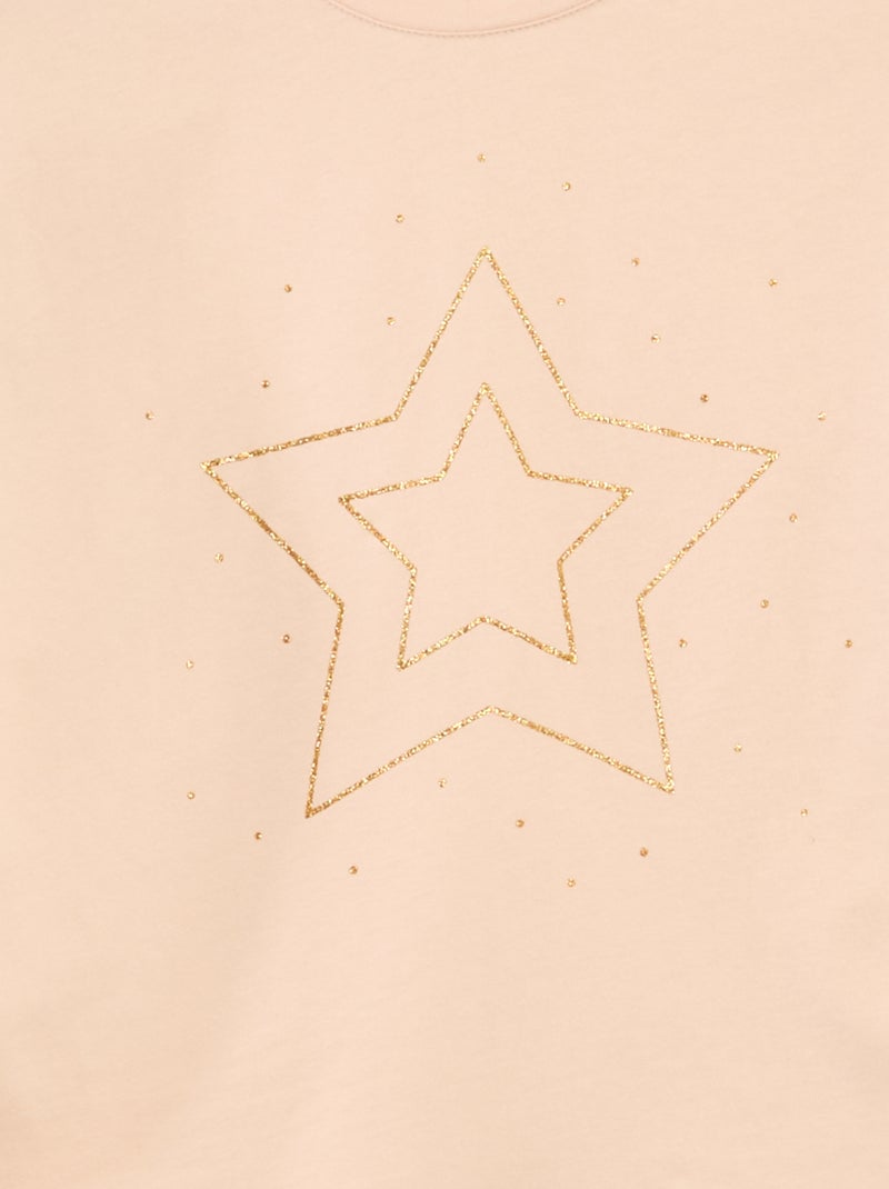 T-shirt estampado de mangas compridas Rosa - Kiabi