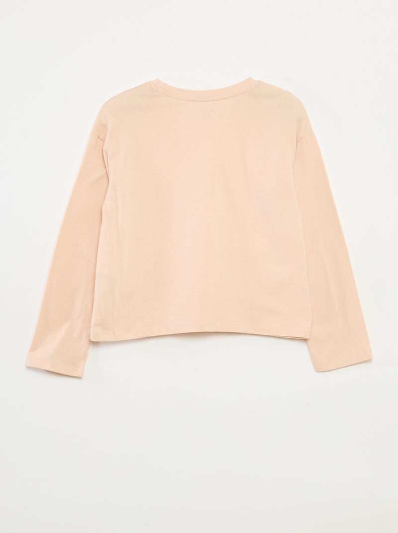 T-shirt estampado de mangas compridas Rosa - Kiabi