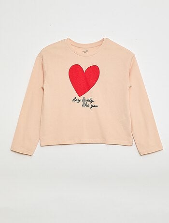 T-shirt de manga comprida estampada